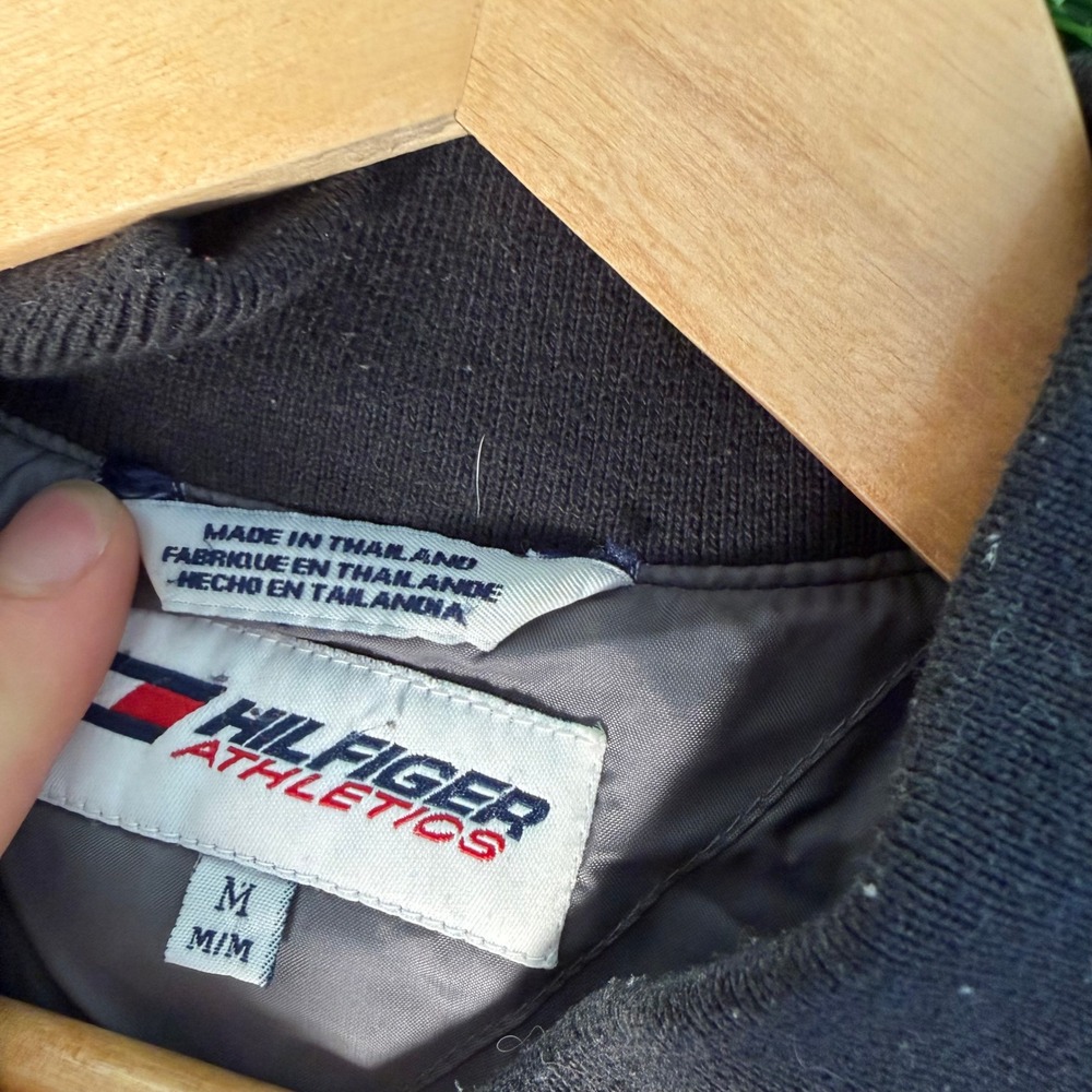 Tommy Hilfiger Athletics Vintage Navy Blue Quarter Zip Side Zip Puffer Vest M - Picture 3 of 7